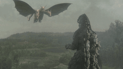 Dragon Struck By Lightning With Flying Dragon In Background GIF