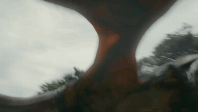 Dragon Tail Against Cloudy Sky With Trees GIF