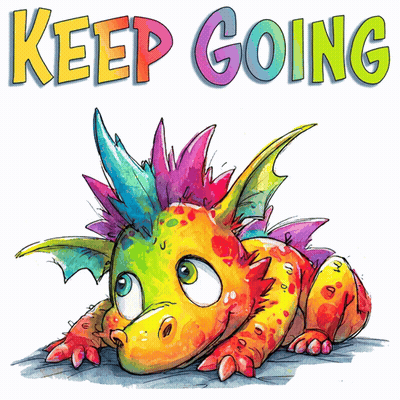 Dragon With Keep Going Above GIF