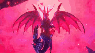 Dragon With Red Wings And Horns Flying GIF