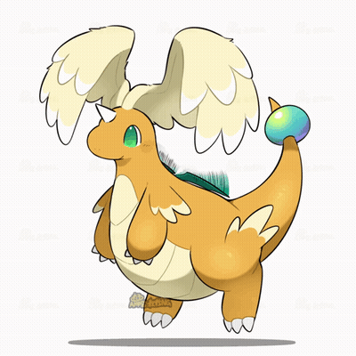Dragon With Wings And Green Tail GIF