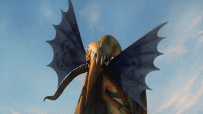 Dragon With Wings And Snake On Head GIF