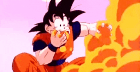 Dragonball Z Goku Eating Orange Cloud GIF