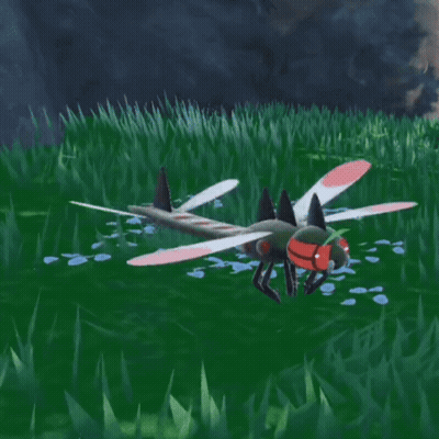 Dragonfly Flying Over Grass GIF