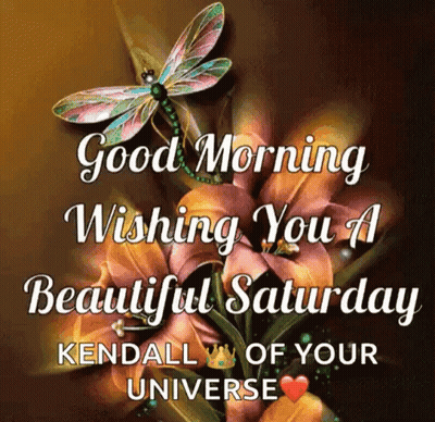 Dragonfly Sitting On Flower Saying Good Morning GIF