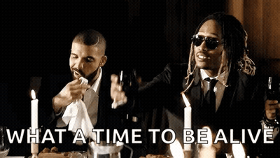 Drake And Future Sitting At Table GIF