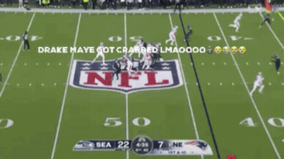 Drake Maye Got Crabbied Lmaoooo NFL Football Field GIF
