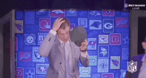 Drake Maye Putting On Cap GIF