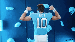 Drake Maye Showing The Back Of His Shirt GIF