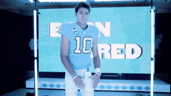 Drake Maye Touching Invisible Champion Belt GIF