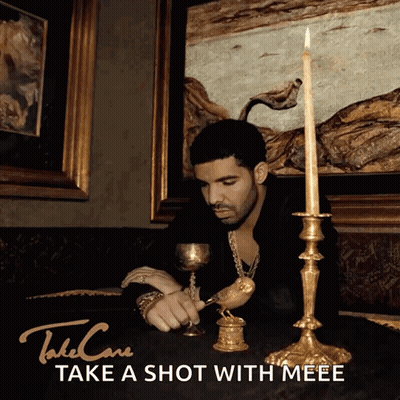 Drake Take Care Album Cover Man At Table With Candles And Bird GIF