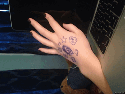 Drawing Hand Tattoo GIF