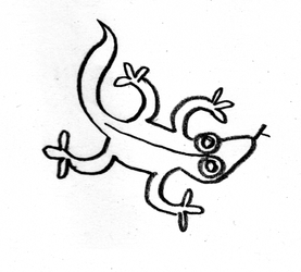 Drawing Lizard Dancing With Tongue Out GIF