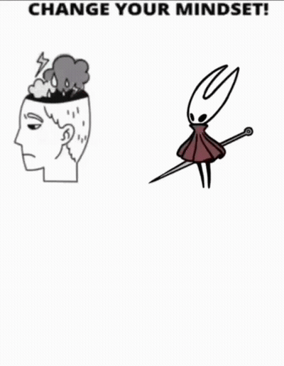 Drawing Of A Person's Head And Hollow Knight GIF