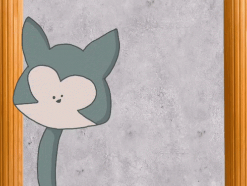 Drawing Of Cat With Heart Shaped Face GIF