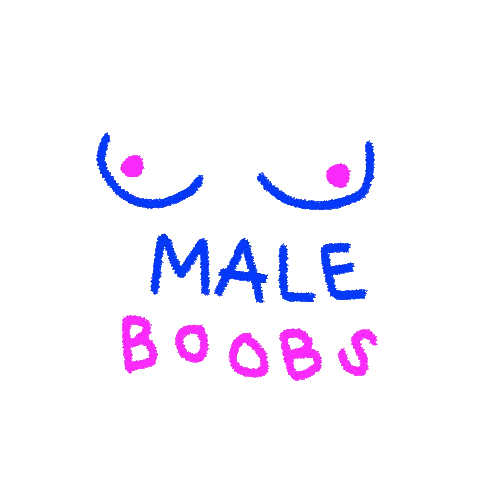 Drawing Of Female And Male Breasts Sticker