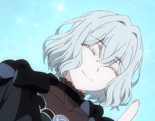 Drawing Of Girl With White Hair And Black Dress GIF