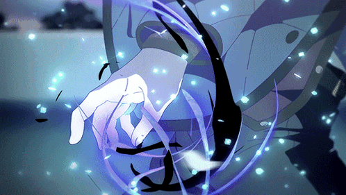 Drawing Of Hand With Purple Glow GIF