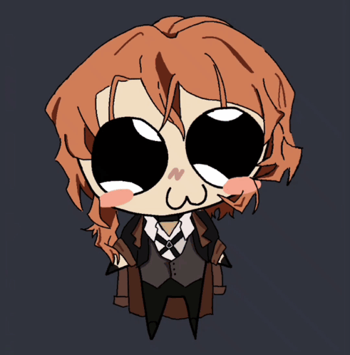 Drawing Of Person With Big Eyes And W On Cheek GIF