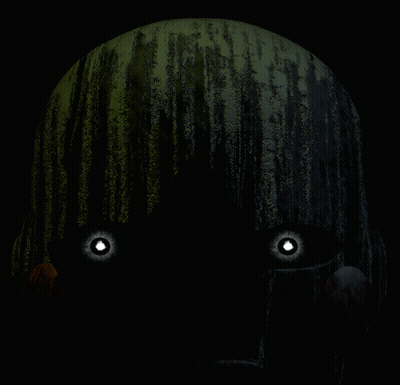 Drawing Of Person With Glowing Eyes In Dark GIF