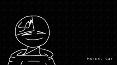 Drawing Of Person With Markai Cat GIF