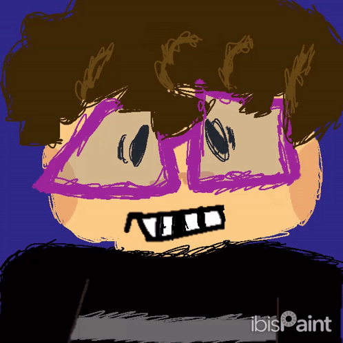 Drawing Of Person With Purple Glasses And Ibispaint Shirt GIF