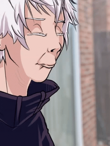 Drawing Of Person With White Hair And Black Jacket GIF