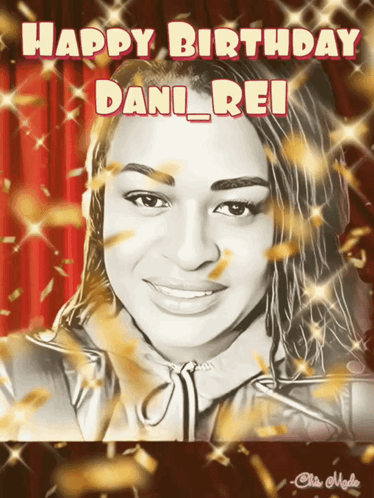 Drawing Of Woman With Happy Birthday Dani Rei GIF