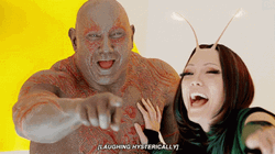 Drax And Mantis Laughing Hysterically GIF