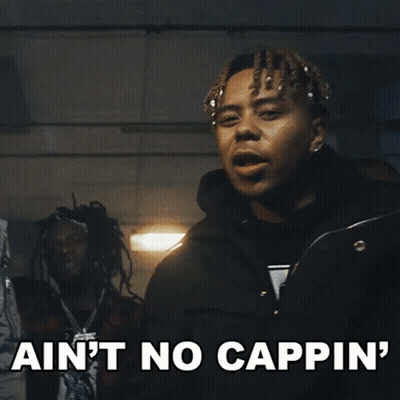 Dreadlocked Man Holding Gun Says Ain't No Cappin GIF