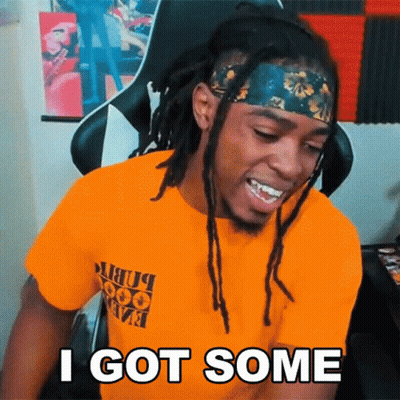 Dreadlocked Man Orange Shirt I Got Some GIF