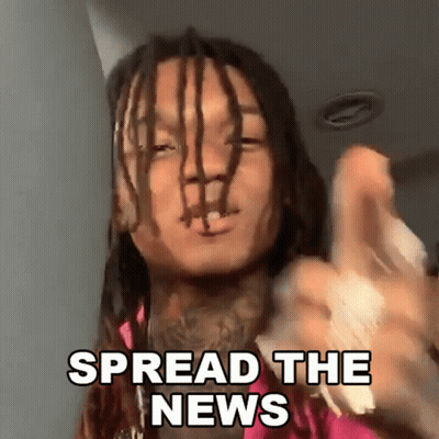 Dreadlocked Man Pointing At Camera Says Spread The News GIF