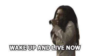 Dreadlocked Man Singing Wake Up And Live Now Sticker