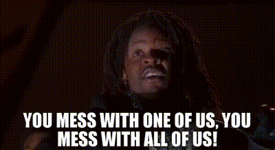 Dreadlocks Man Making Funny Face Saying You Mess With One Of Us GIF