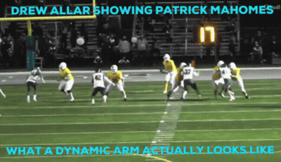 Drew Allar Showing Patrick Mahomes What A Dynamic Arm Actually Looks Like On A Football Field GIF