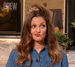 Drew Barrymore Not Happy With Crazy Hair GIF