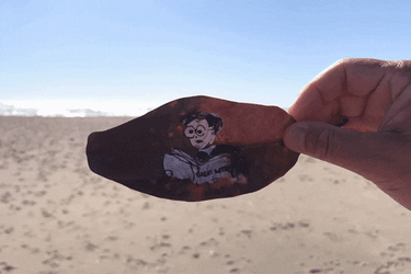 Dried Leaf Doodle Art GIF