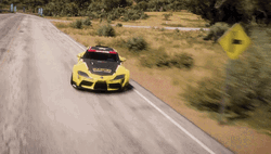Drift Cars By The Road Yellow Car GIF
