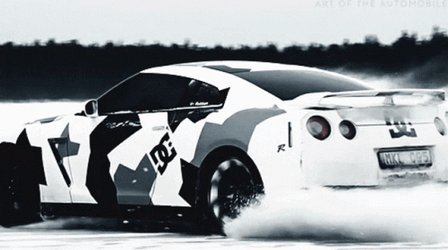 Drift Cars On The Snow GIF