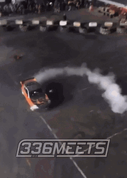 Drift Cars Orange Car Creating Donuts GIF