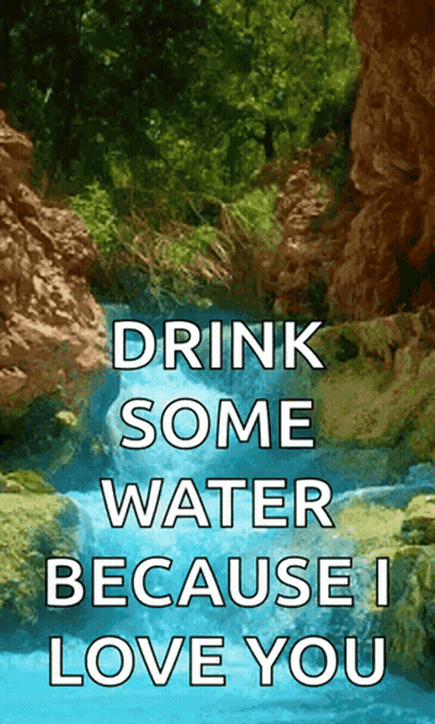 Drink Water Poster With Waterfall GIF