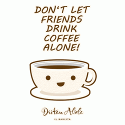 Drinking Coffee Friends Cup Wink GIF