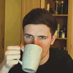 Drinking Coffee Harry Hoskins Sip Stare GIF