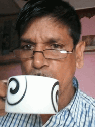 Drinking Coffee Old Man Glasses GIF