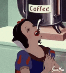 Drinking Coffee Snow White Disney Princess GIF