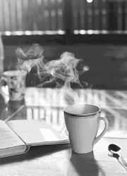 Drinking Coffee Steam Black And White GIF