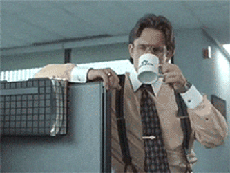 Drinking Coffee While I Work With Retards GIF
