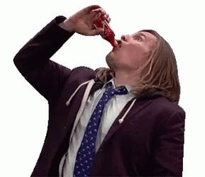 Drinking Hot Bevo Sauce GIF
