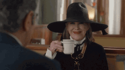 Drinking Moira Rose GIF