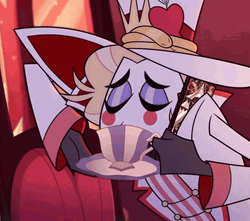 Drinking Tea Lucifer Hazbin Hotel  GIF